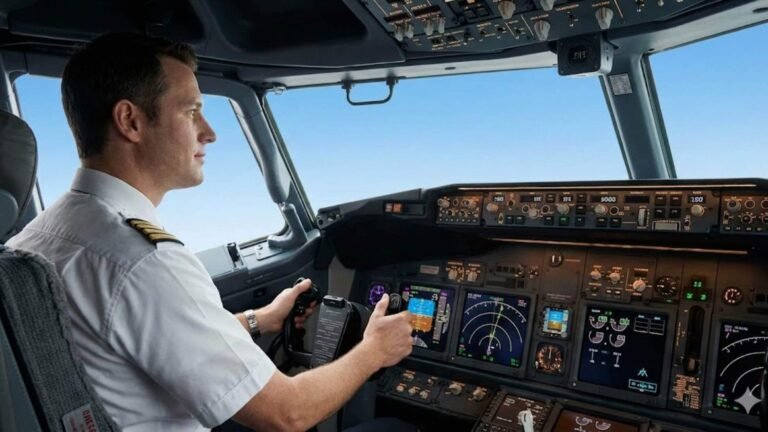 Aircraft cockpit view representing aviation career opportunities for IATA course graduates at Neerja School of Aviation Kerala